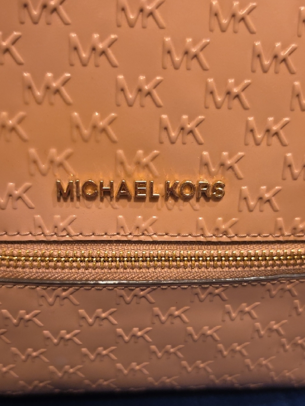 Michael Kors Blush Pink Embossed MK Mini Backpack - Picture 2 of 4